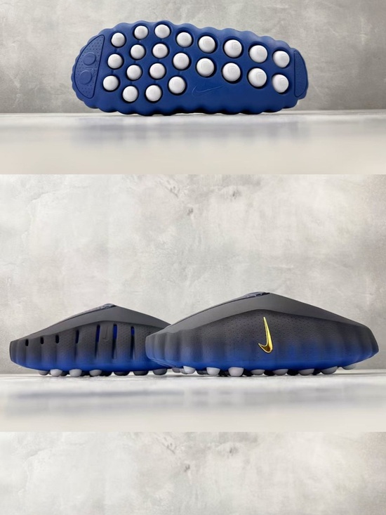 Nike Men’s Slide Sandals in Navy Blue with Gold Swoosh main image 6